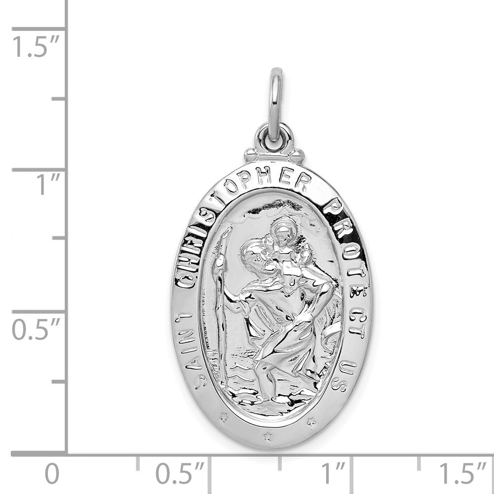 Sterlingsilber Rhodiniert Saint Christopher Medaille