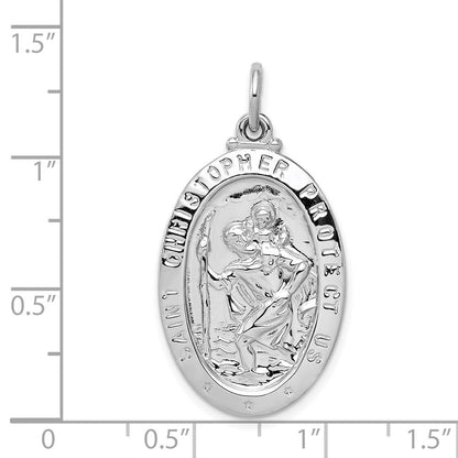 Sterlingsilber Rhodiniert Saint Christopher Medaille