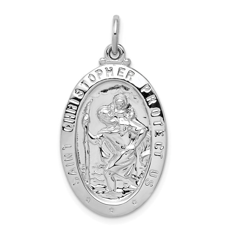 Sterlingsilber Rhodiniert Saint Christopher Medaille