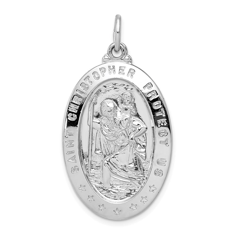Sterlingsilber Rhodiniert Saint Christopher Medaille