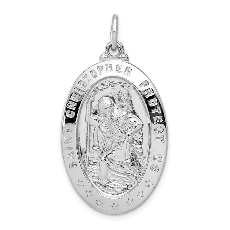 Sterlingsilber Rhodiniert Saint Christopher Medaille