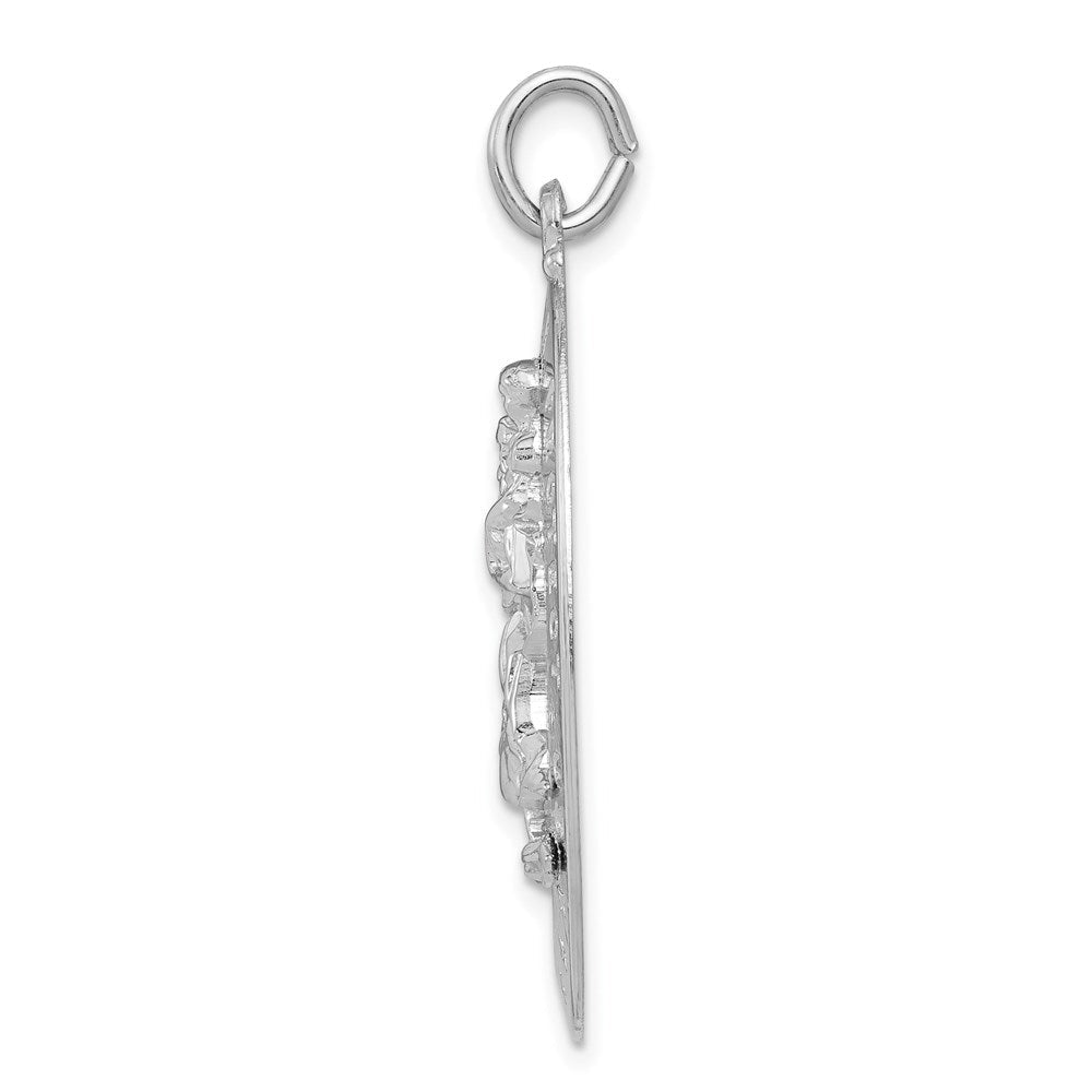 Sterlingsilber Rhodiniert Saint Christopher Medaille