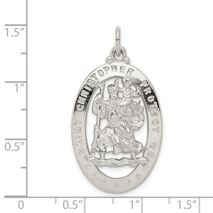 Sterlingsilber Rhodiniert Saint Christopher Medaille