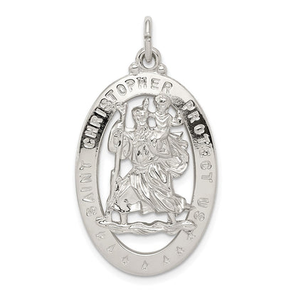 Sterlingsilber Rhodiniert Saint Christopher Medaille