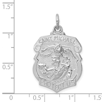 Sterlingsilber Rhodiniert Saint Michael Abzeichen Medaille
