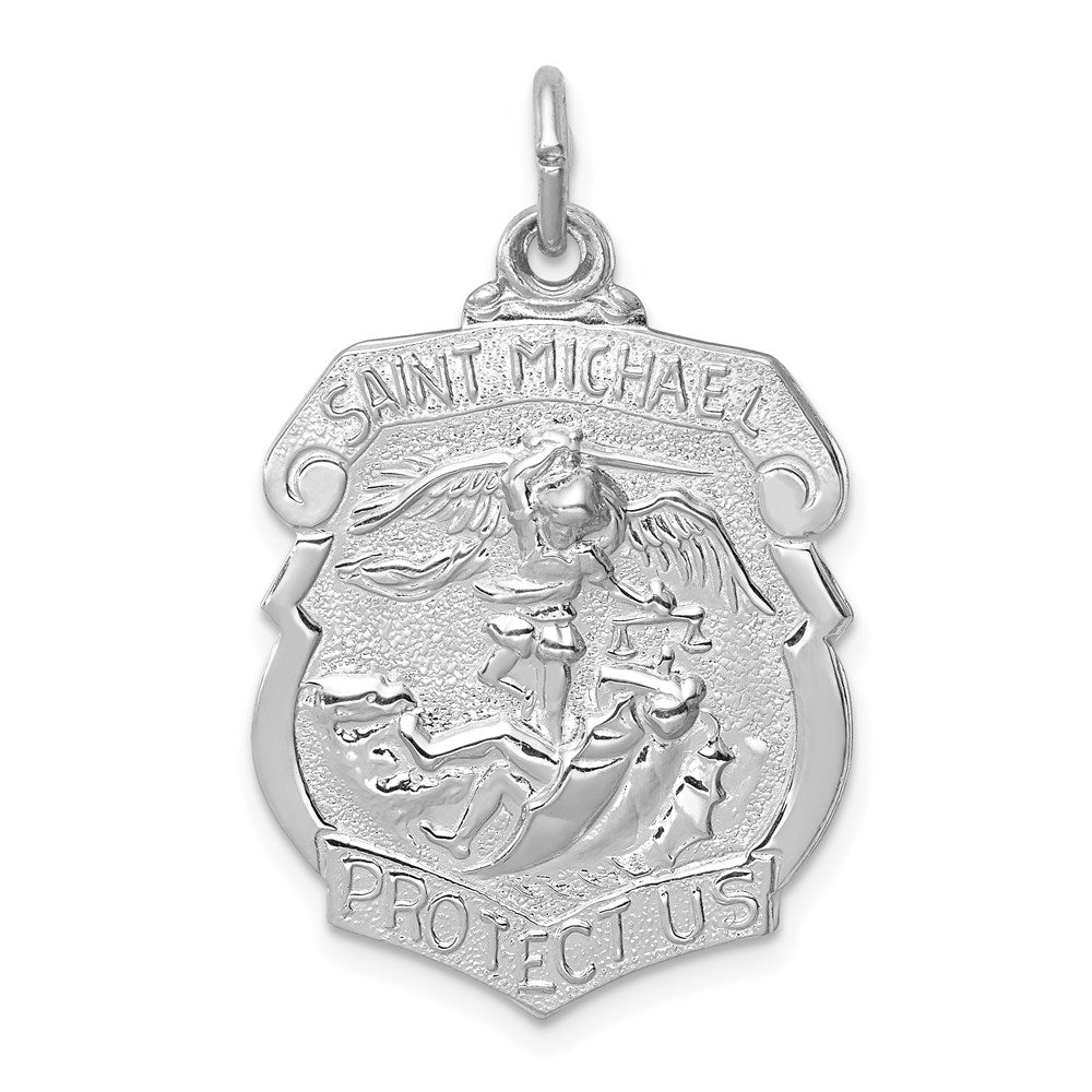 Sterlingsilber Rhodiniert Saint Michael Abzeichen Medaille