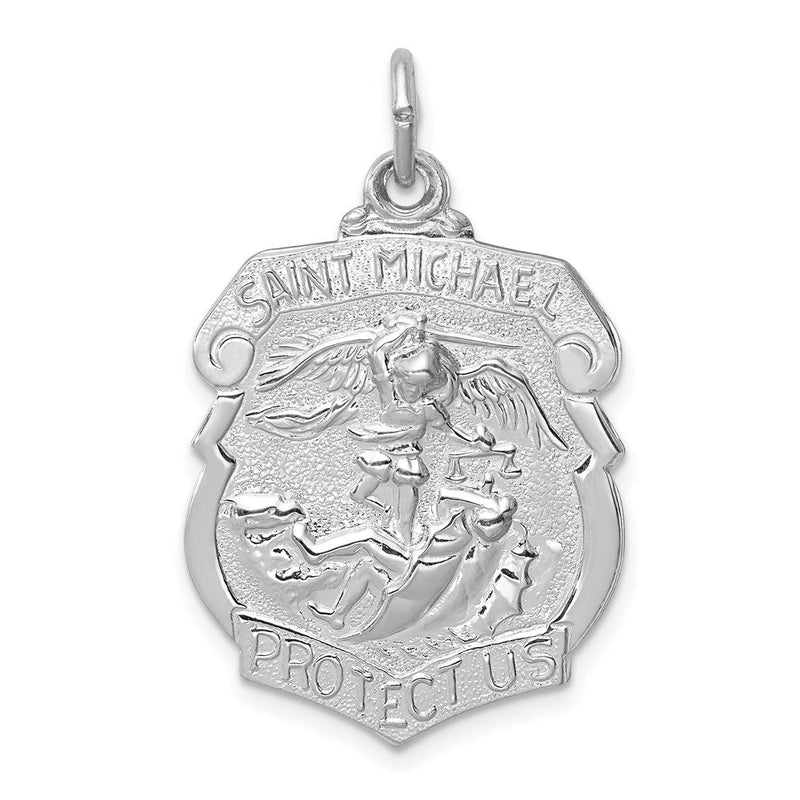 Sterlingsilber Rhodiniert Saint Michael Abzeichen Medaille
