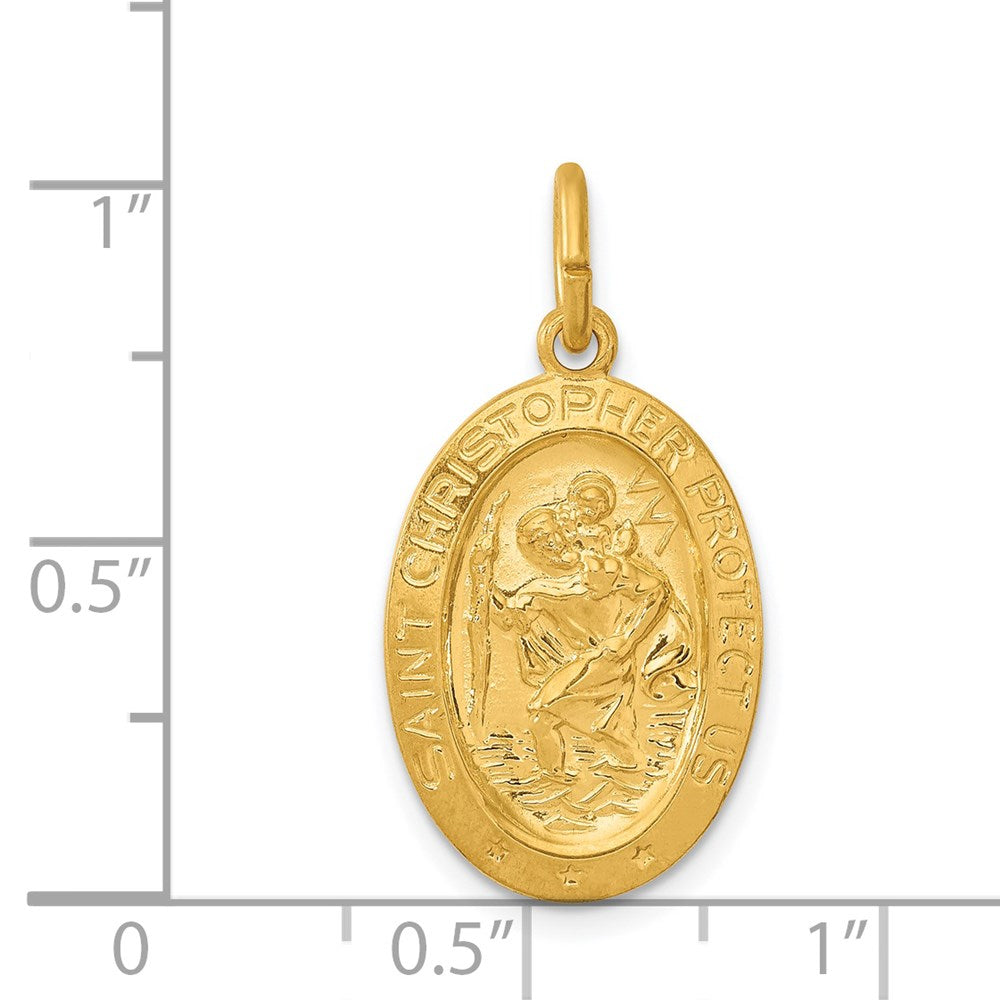 Sterlingsilber 24K Vergoldet Saint Christopher Medaille