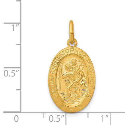Sterlingsilber 24K Vergoldet Saint Christopher Medaille