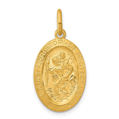 Sterlingsilber 24K Vergoldet Saint Christopher Medaille
