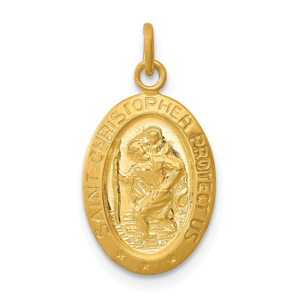 Sterlingsilber 24K Vergoldet Saint Christopher Medaille