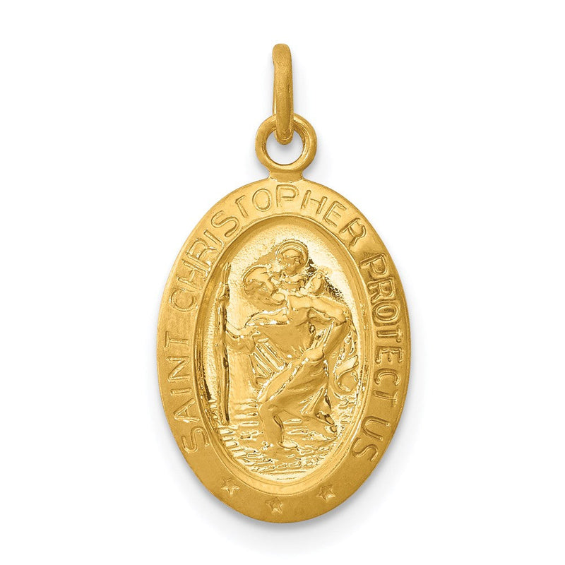 Sterlingsilber 24K Vergoldet Saint Christopher Medaille