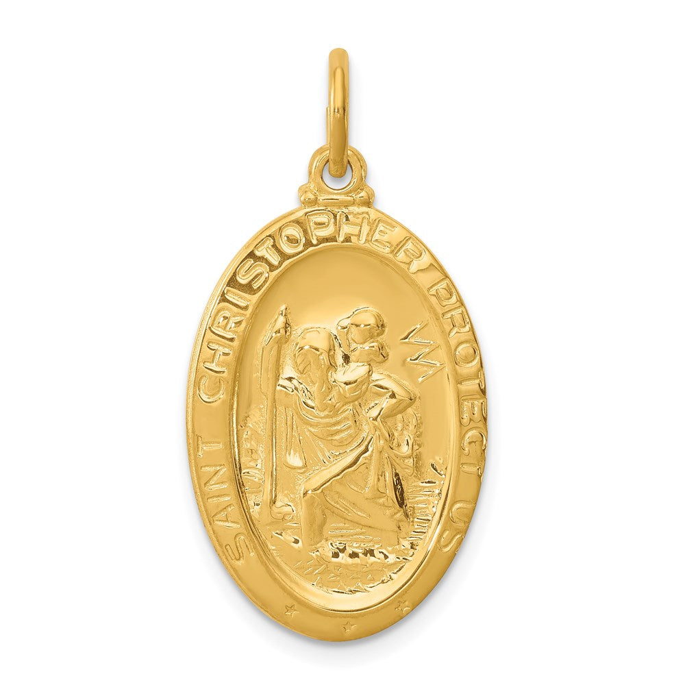 Sterlingsilber 24K Vergoldet Saint Christopher Medaille