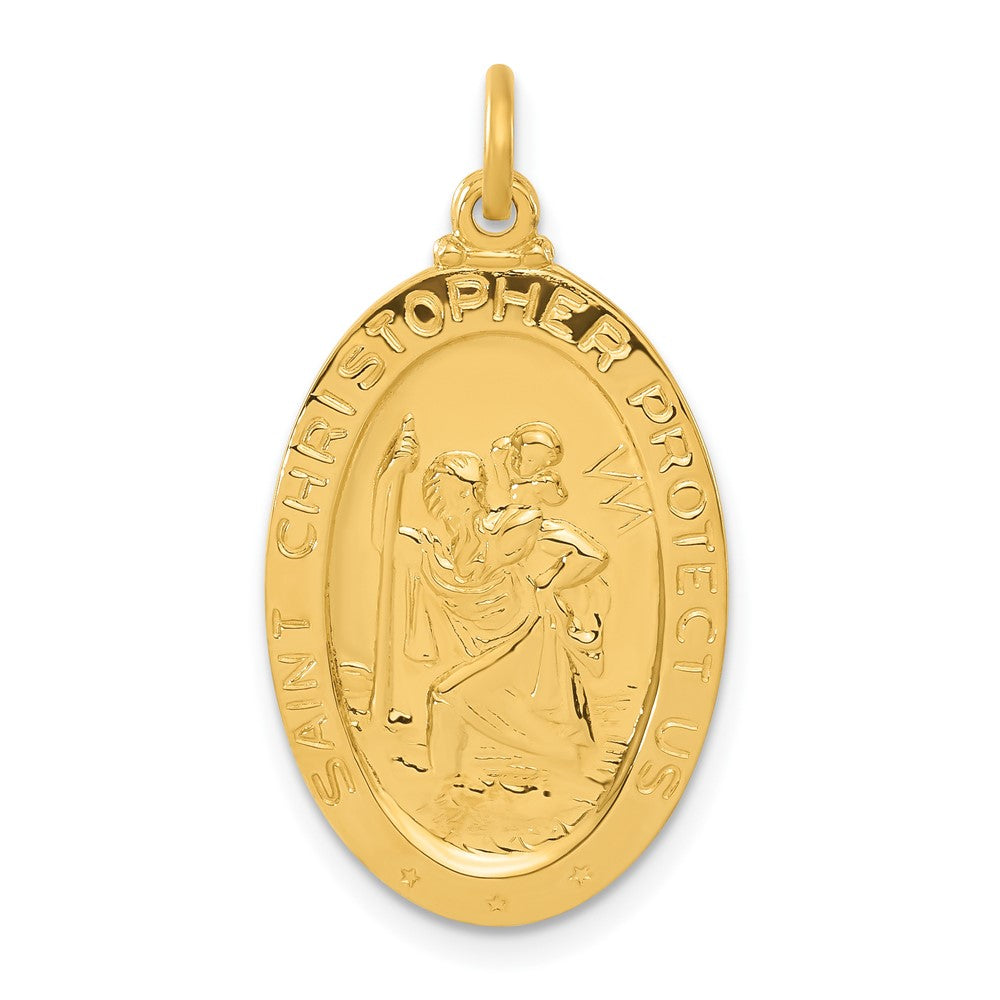 Sterlingsilber 24K Vergoldet Saint Christopher Fußball Medaille