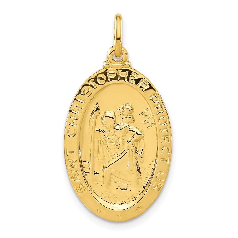 Sterlingsilber 24K Vergoldet Football Saint Christopher Medaille Anhänger