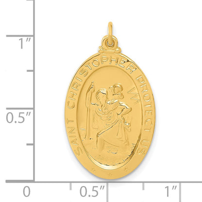Sterlingsilber 24K Vergoldet Saint Christopher Hockey Medaille