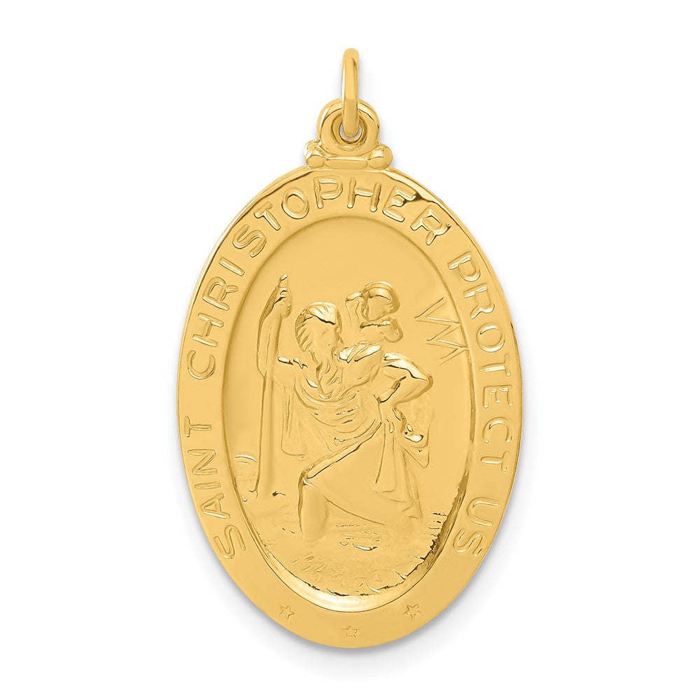 Sterlingsilber 24K Vergoldet Saint Christopher Hockey Medaille