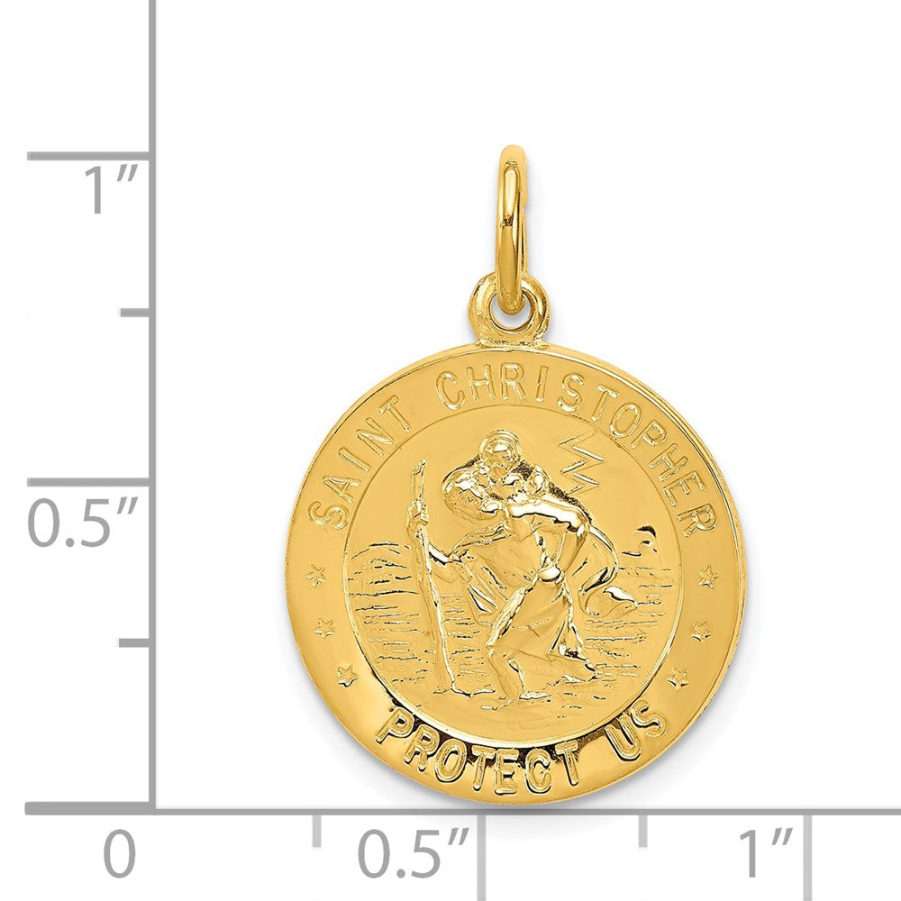 Sterlingsilber 24K Vergoldet Saint Christopher Medaille