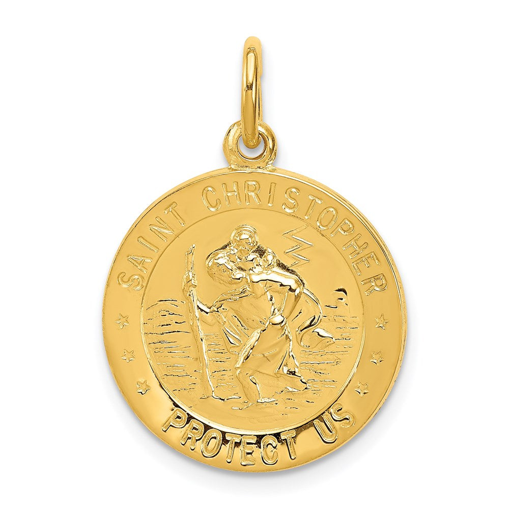 Sterlingsilber 24K Vergoldet Saint Christopher Medaille