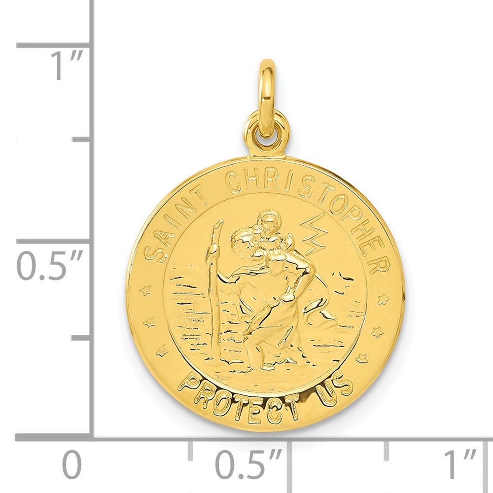Sterlingsilber 24K Vergoldet Football St. Christopher Medaille