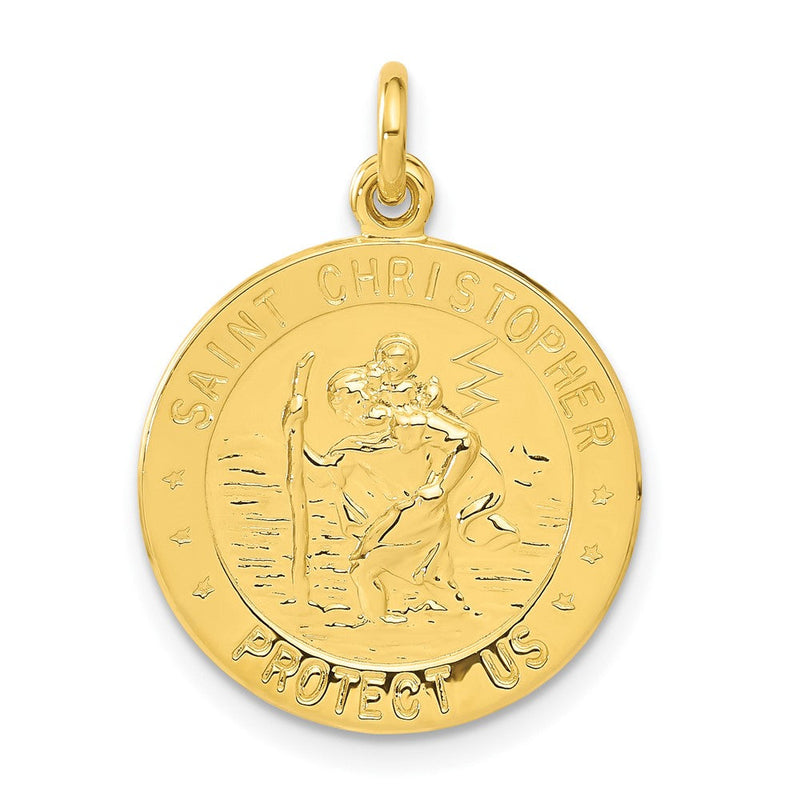 Sterlingsilber 24K Vergoldet Football St. Christopher Medaille