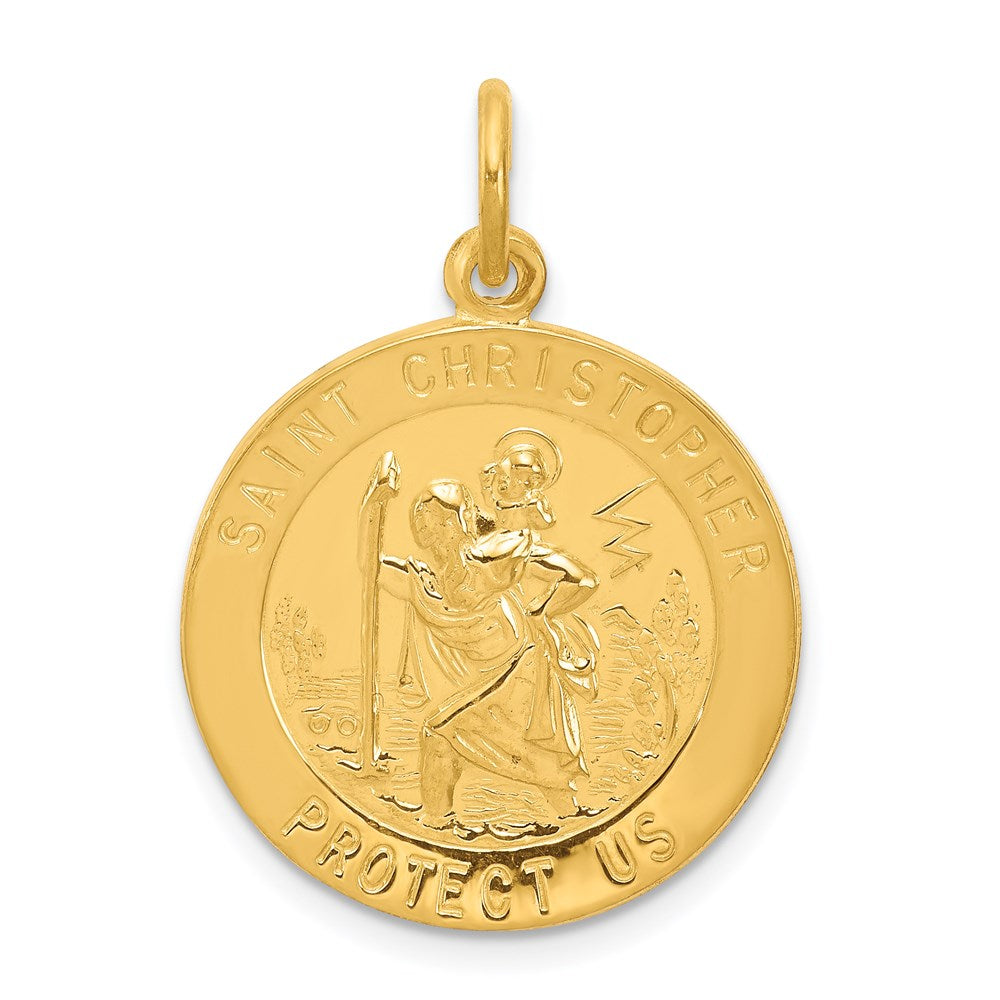 Sterlingsilber 24K Vergoldet St. Christopher Medaille