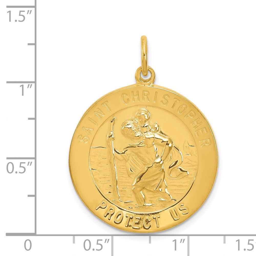 Sterlingsilber 24K Vergoldet St. Christopher Medaille