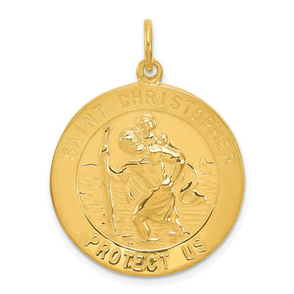 Sterlingsilber 24K Vergoldet St. Christopher Medaille