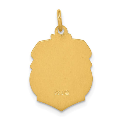 Sterlingsilber 24K Vergoldet Saint Michael Abzeichen Medaille