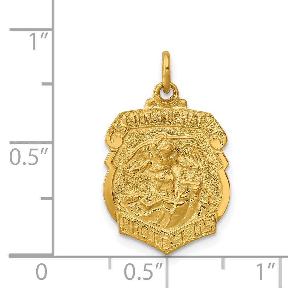Sterlingsilber 24K Vergoldet Saint Michael Abzeichen Medaille