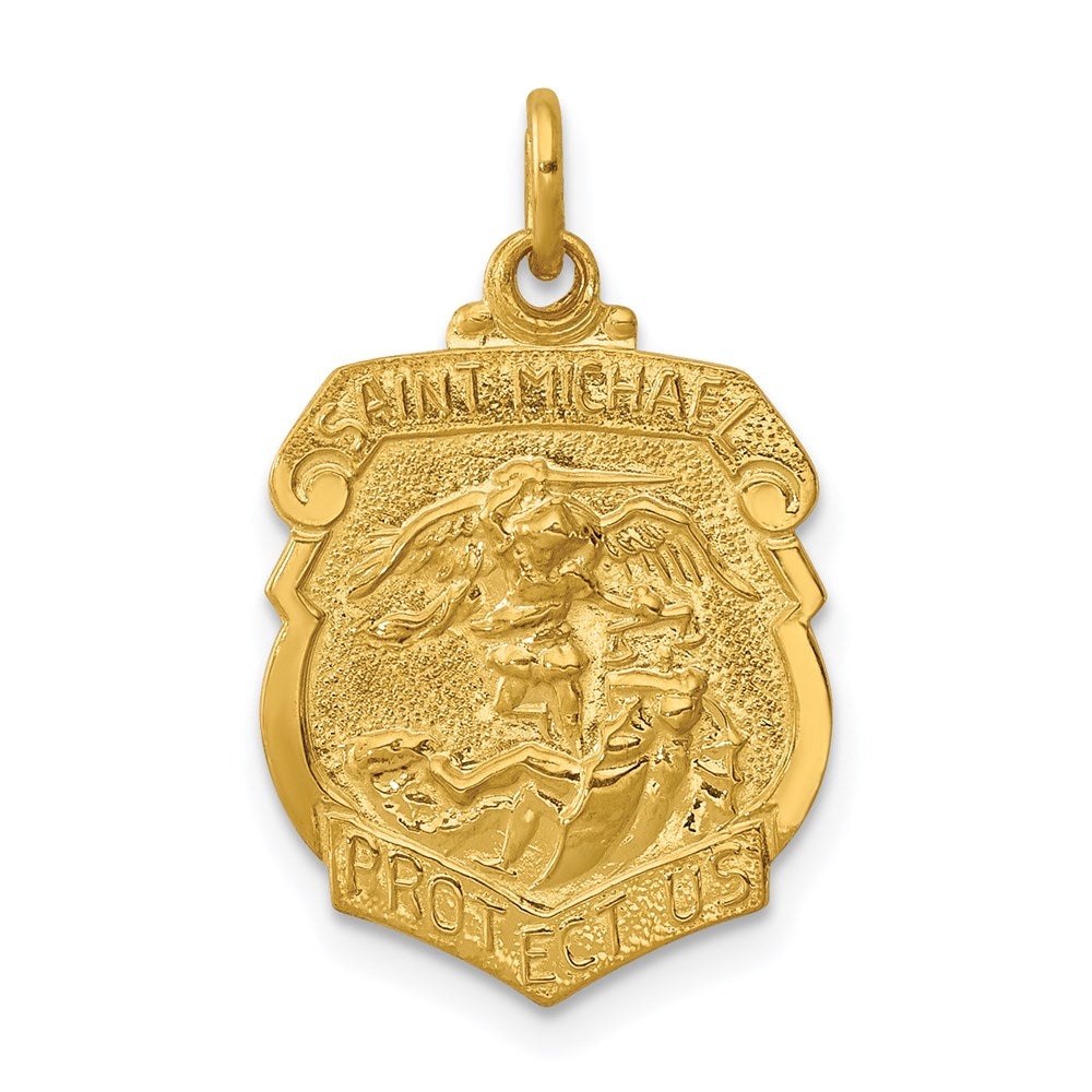 Sterlingsilber 24K Vergoldet Saint Michael Abzeichen Medaille