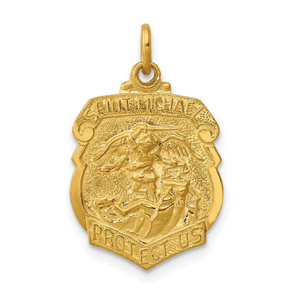Sterlingsilber 24K Vergoldet Saint Michael Abzeichen Medaille