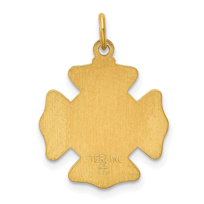 Sterlingsilber 24K Vergoldet Saint Florian Fireman Abzeichen Medaille