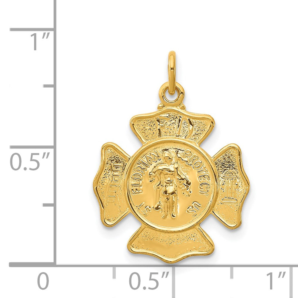 Sterlingsilber 24K Vergoldet Saint Florian Fireman Abzeichen Medaille