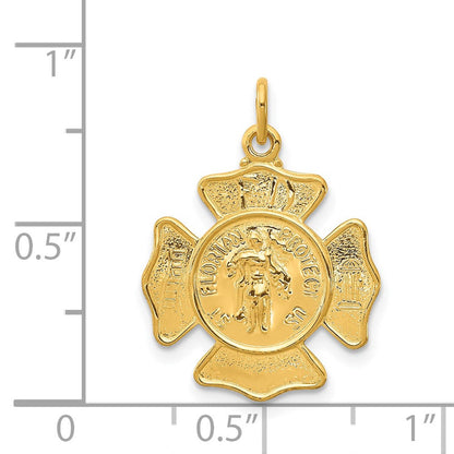 Sterlingsilber 24K Vergoldet Saint Florian Fireman Abzeichen Medaille
