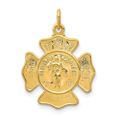 Sterlingsilber 24K Vergoldet Saint Florian Fireman Abzeichen Medaille