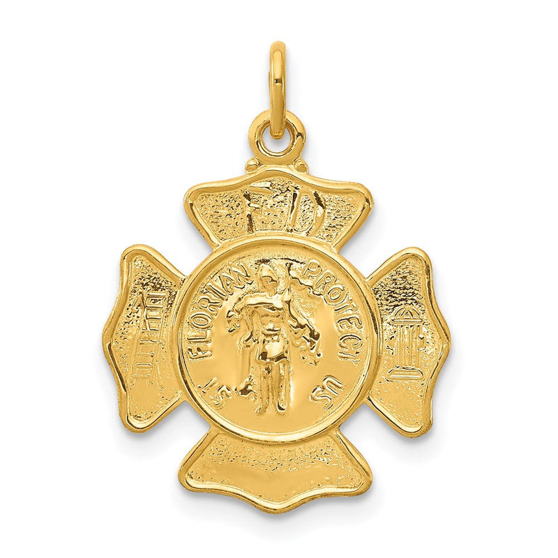 Sterlingsilber 24K Vergoldet Saint Florian Fireman Abzeichen Medaille