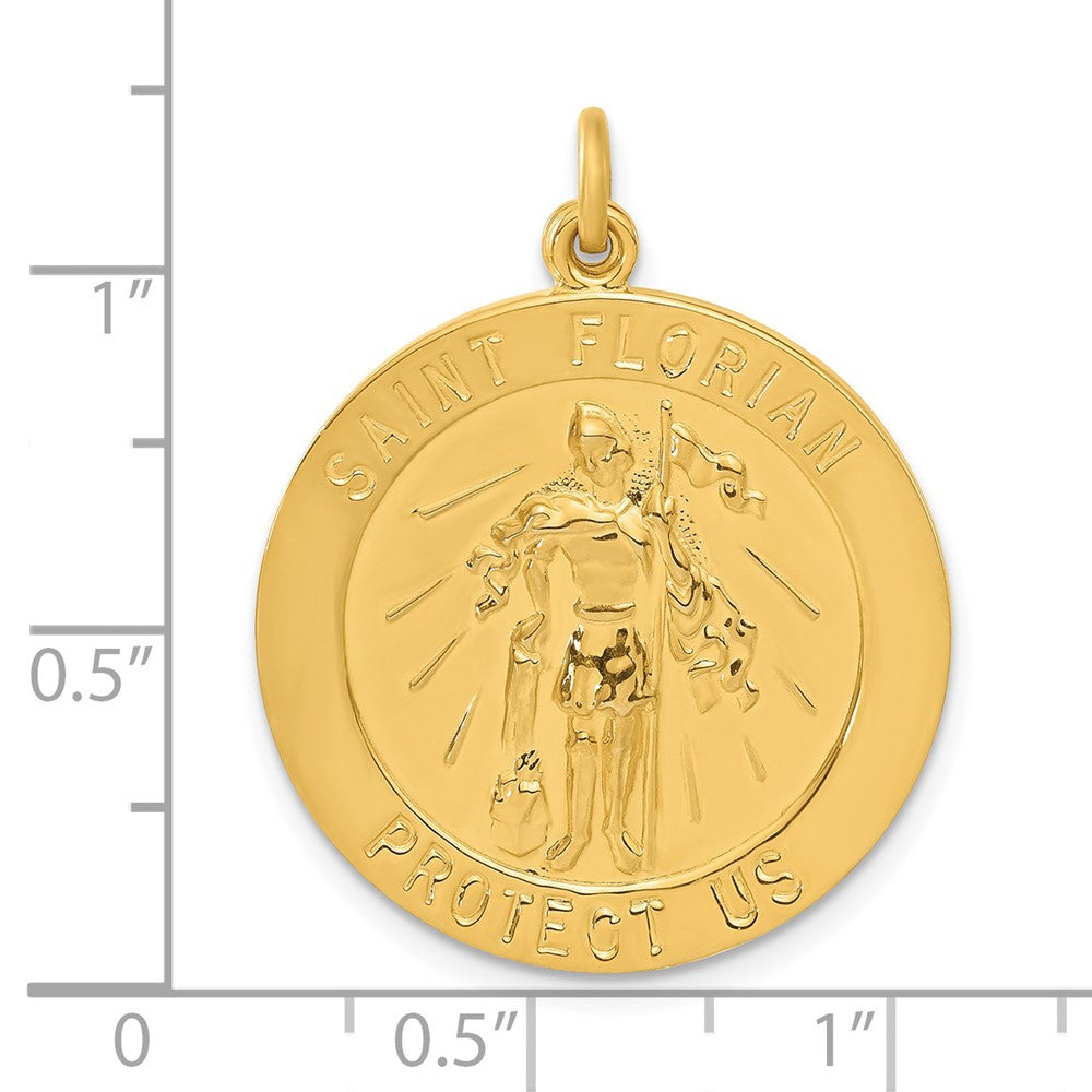 Sterlingsilber 24K Vergoldet Saint Florian Medaille Charm