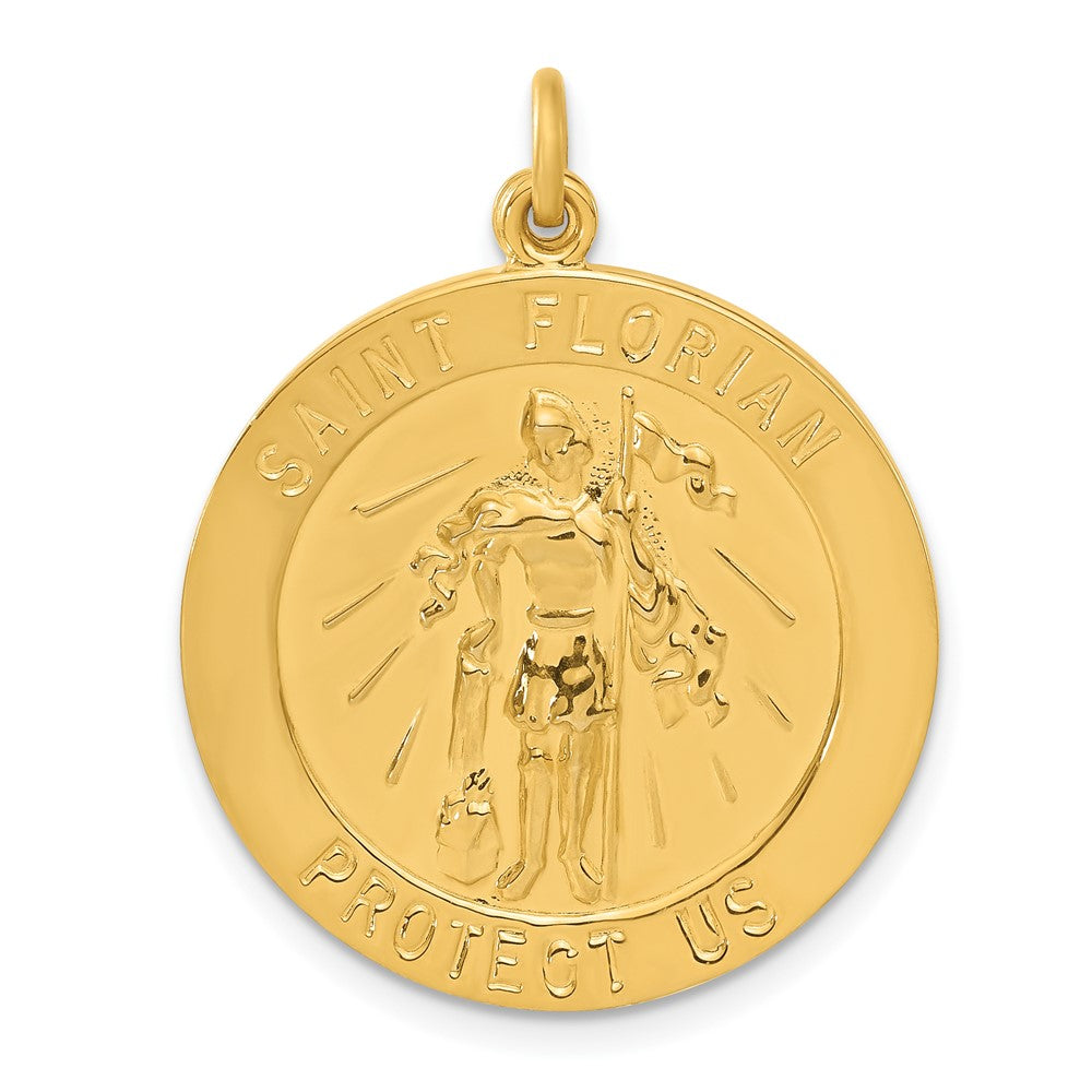 Sterlingsilber 24K Vergoldet Saint Florian Medaille Charm