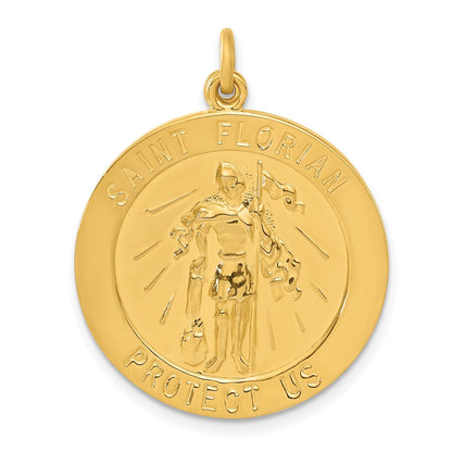 Sterlingsilber 24K Vergoldet Saint Florian Medaille Charm
