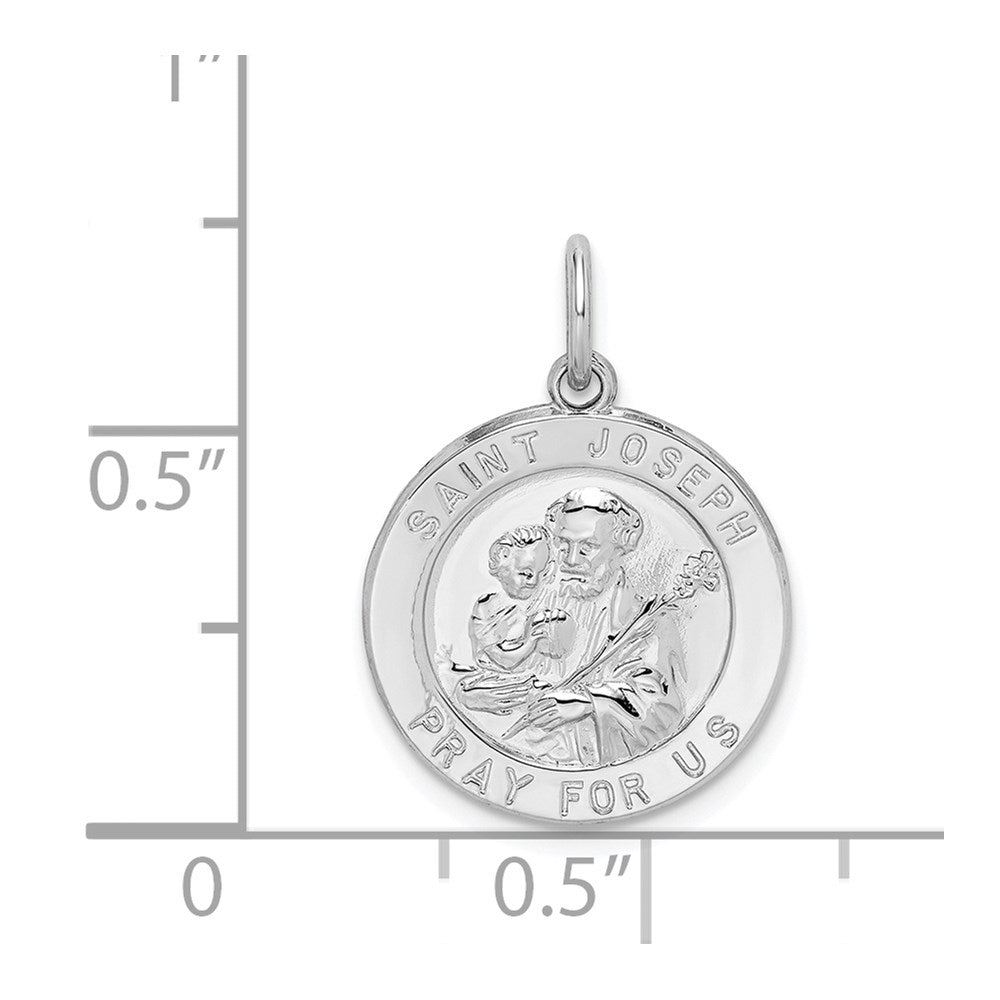 Sterlingsilber Rhodiniert Saint Joseph Medaille