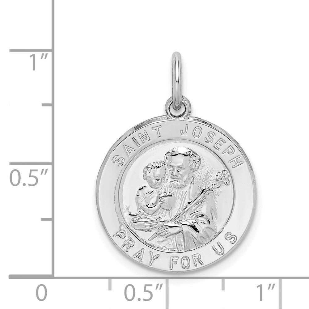Sterlingsilber Rhodiniert Saint Joseph Medaille