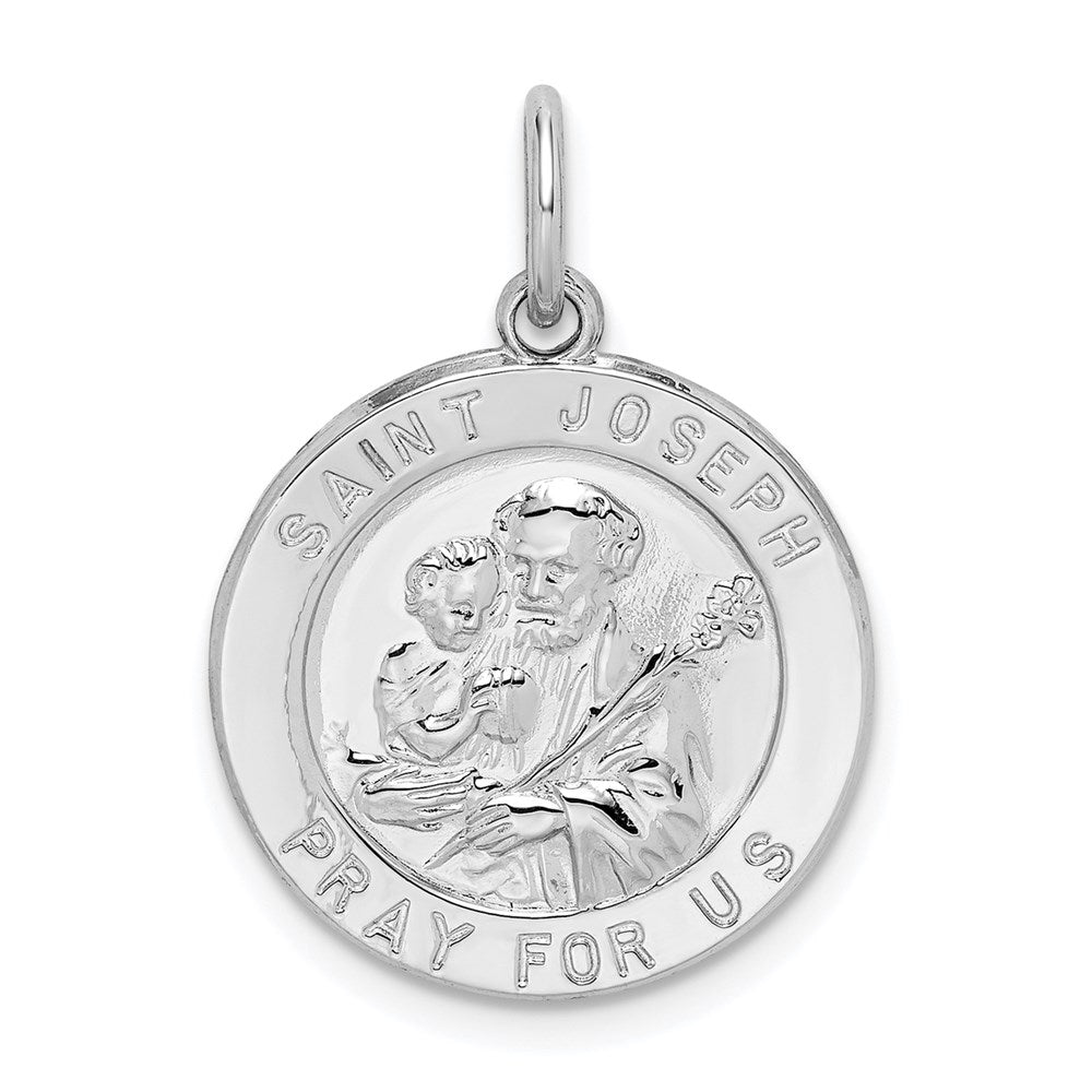 Sterlingsilber Rhodiniert Saint Joseph Medaille