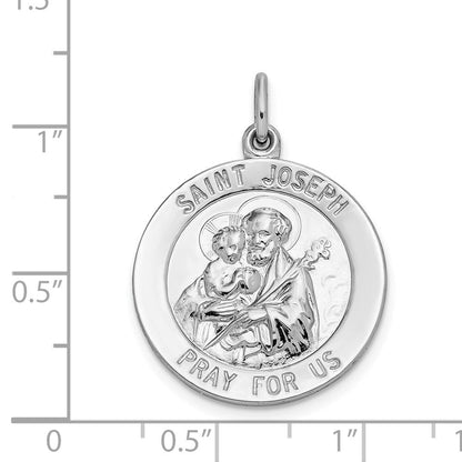 Sterlingsilber Rhodiniert Saint Joseph Medaille
