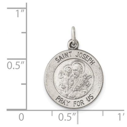 Sterlingsilber Antikisiert Saint Joseph Medaille