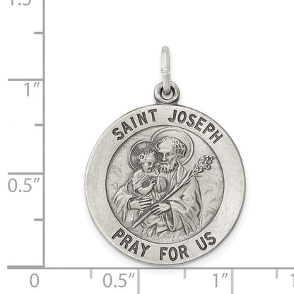 Sterlingsilber Antikisiert Saint Joseph Medaille