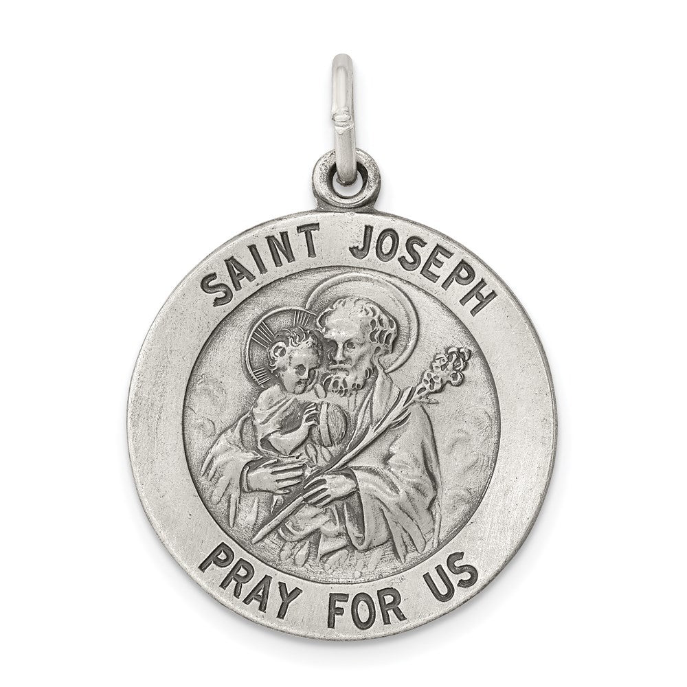 Sterlingsilber Antikisiert Saint Joseph Medaille