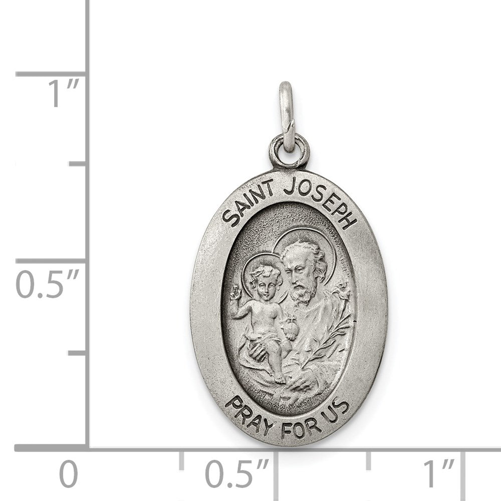 Sterlingsilber Antikisiert Saint Joseph Medaille