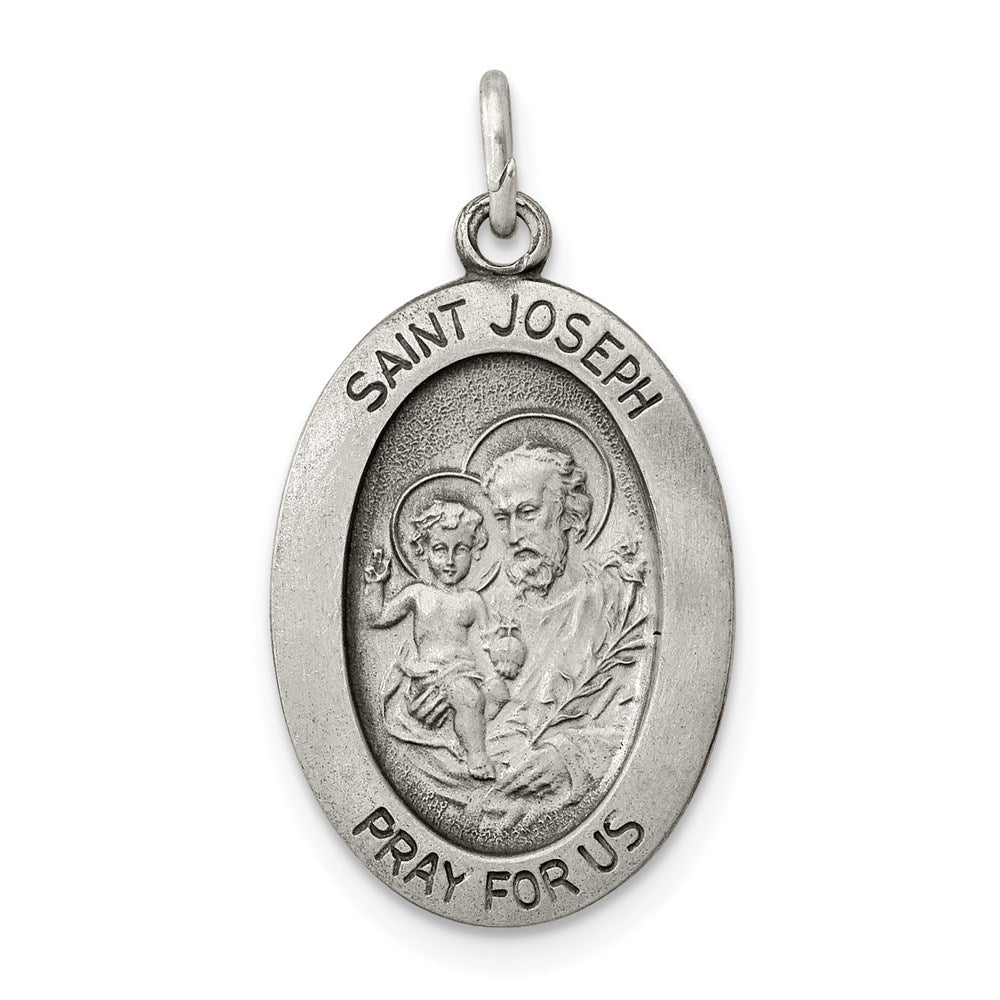 Sterlingsilber Antikisiert Saint Joseph Medaille