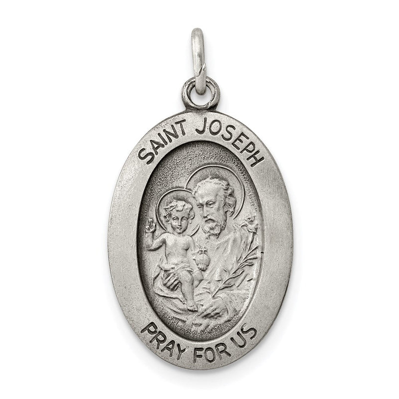 Sterlingsilber Antikisiert Saint Joseph Medaille